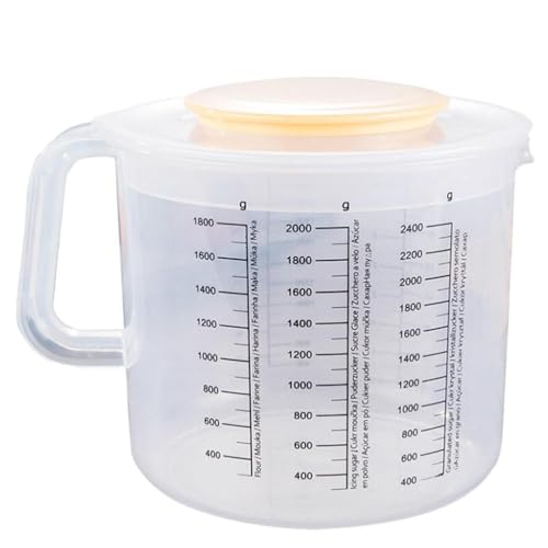 Tazón para mezclar con tapa y medidor PRETYZOOM plástico blanco miniatura 1