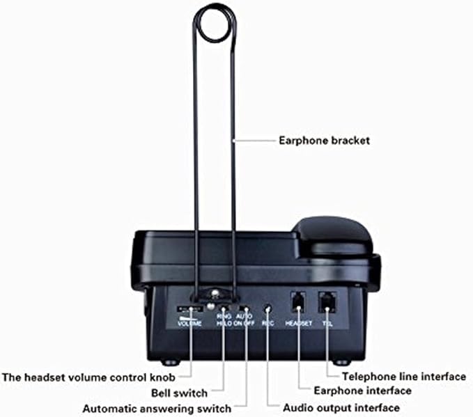 Almohadilla de marcación para centro de llamadas con conector para auriculares, teléfono con cable con identificación de llamadas, teléfono de oficina en casa