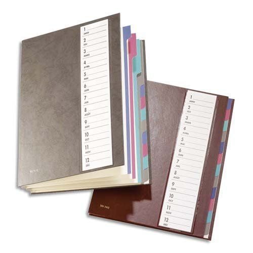 Trieur 7 compartiments bordeaux avec onglets Extendos pour un tri de bureau efficace