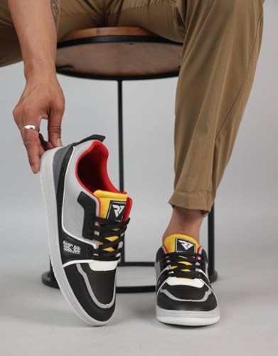 Image of Run 07 Mens Spectra PU Sole Superior Grip Mid Top Sneakers | Casual Shoes | Solid Smart Casual Walking Shoes | Cushioned Footbed with Extra Comfort Shoe