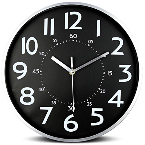 Horloge d'intérieur silencieuse 30 cm pour cuisine sans tic-tac agaçant