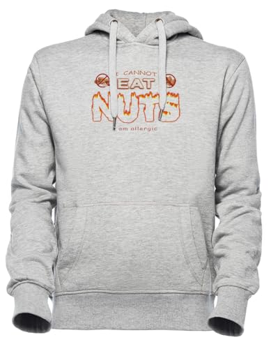 Sweat à capuche gris nut allergy hoodie unisex homme femme Luxogo