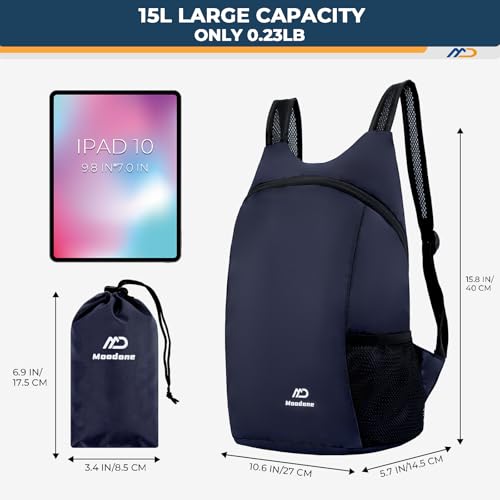 Moodone 15L Lightweight Packable Hiking Backpack - Small Hiking Daypacks For Men Women Foldable Shoulder Pack Casual Outdoor Bag thumb #1