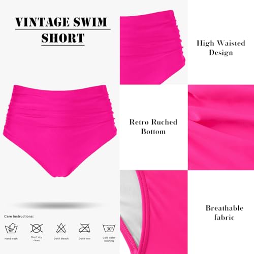 Image of Amy Babe Women's High Waisted Bikini Sets Push Up Twist Front Spaghetti Straps Ruched Two Piece Swimsuit Bathing Suit
