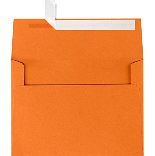 LUXPaper A4 Invitation Envelopes | Peel & Press | 4 1/4" x 6 1/4" | Mandarin Orange | 80lb. Text | 50 Qty