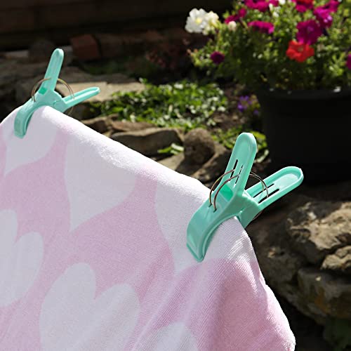 JVL Large Clamp Clip Beach Towel Pegs, Pack of 4, Aqua,One Size,19-273AQ, Multicolor - Image 4