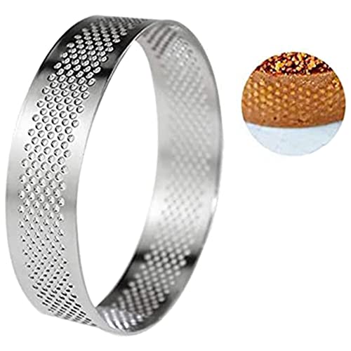 Anillos de tarta de acero inoxidable redondos moldes perforados de 3 pulgadas paquete de 36 7