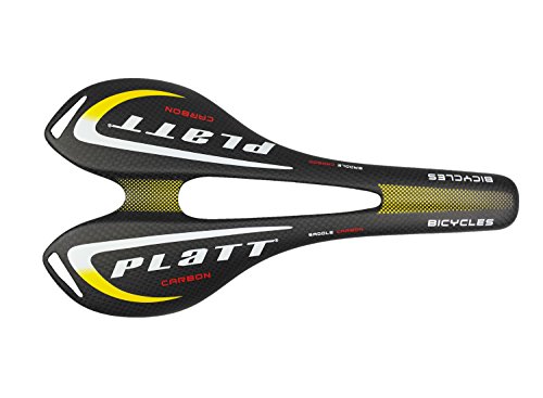 PLATT Bike Carbon Fiber Saddle Lightweigth Bicycle Seat for Road Bike and Mountain Bike 3K Matte,Yellow, Matte Yellow - Image 2