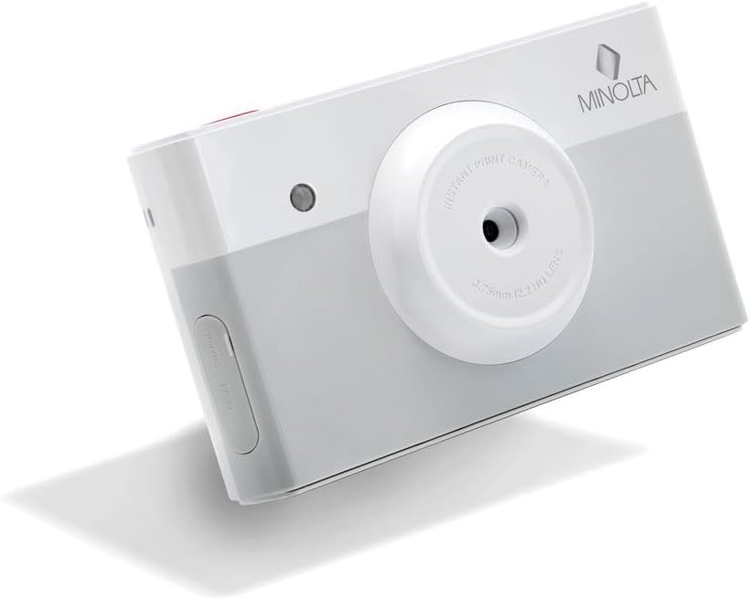 Minolta Instapix Instant Print Digital Camera - Colorful Photos, 2.1x3.4 inch Prints, 10MP, 1.7” Display, Bluetooth, Portable, Ideal Gift (Gray)