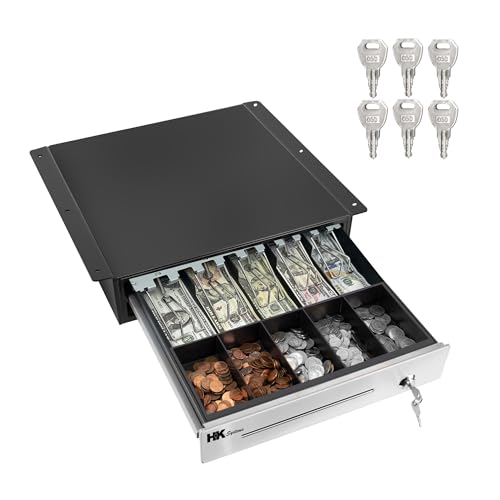 HK SYSTEMS Gaveta aberta para dinheiro SAFE40.6 cm preta resistente 