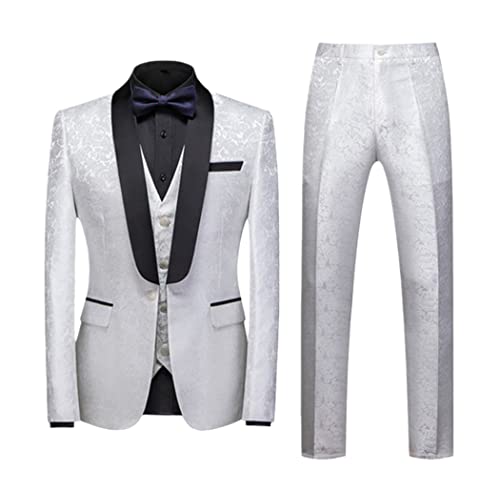 Costume 3 pièces homme blanc taille XXL coupe confortable