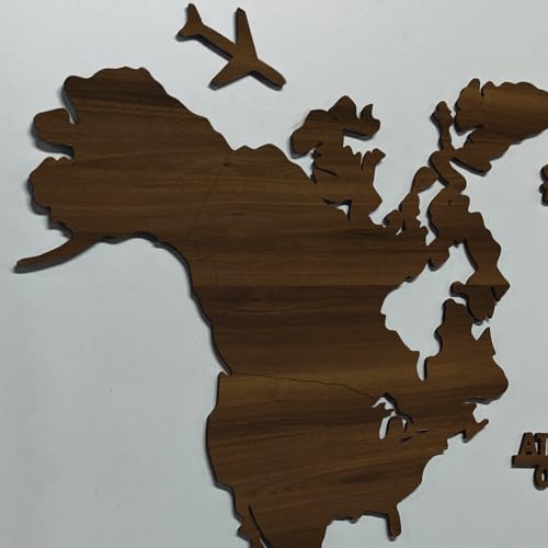 Image of rawpockets - 3D Wooden World Map With Clock Wall Decor | Wall Art, Wall Hangings & Gift | Travel Map | Living Room Wall | Bedroom Wall | Working Space - Dark Walnut Color - Large Size(180 X 105 CM)