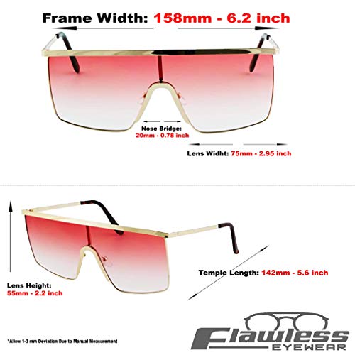 Oversized Flat Top Square VINTAGE RETRO SHIELD VISOR Style Aviator SUNGLASSES4