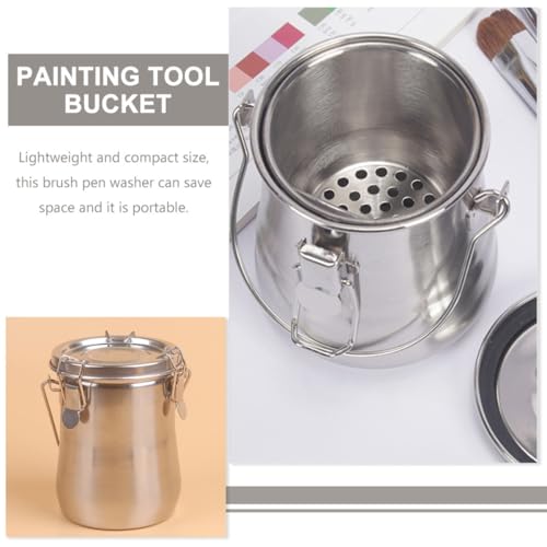 Nettoyeur de pinceaux peinture compact en inox pour peindre en atelier