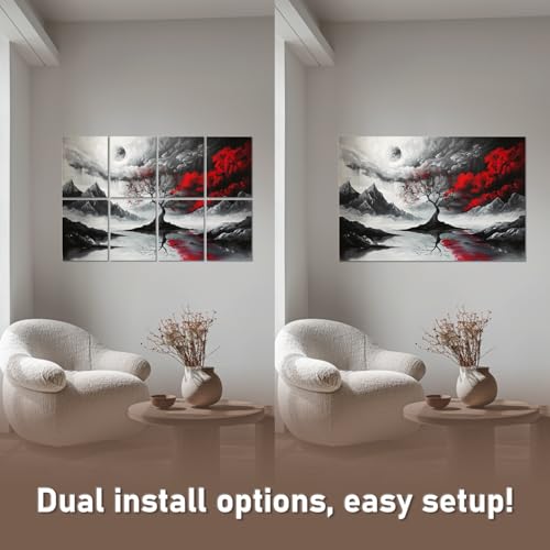 FurnoFlexArt Acoustic Panels Tiles Decorative Room Sound Proof Foam Absorbing Panels Noise Dampening Canceling Reducing Blocker for Walls (Scarlet Tree, 48 * 32 in) - Thumbnail 6
