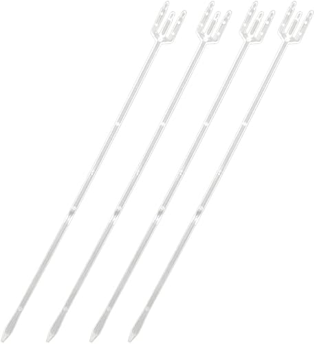 EXCEART 80 púas florales de plástico transparente, 3 tenedores, cabeza recta, tarjetero para tarjetas de lugar, fotos, arreglos de ramos, decoración