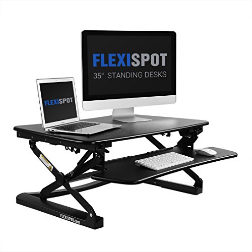 FlexiSpot Stand up Desk - 35 Height Adjustable Standing Desk Riser, Stand up Desk for Dual Monitors
