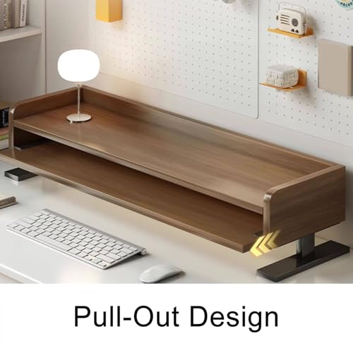 Image of Monitor Riser for Desk, Computer Screen Stand Organizer, Desktop Shelf to Raise Display for Office Home and Student Workspace(White,31.4in /80cm)