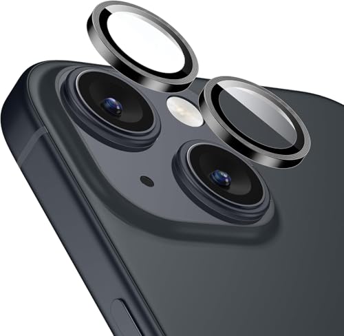 Image of Premium Camera Lens Protector Compatible For iPhone 13 (Black) Camera Lens Protector - 9H Tempered Glass, Military-Grade Anti-Scratch, Case-Friendly, Easy Install Frame