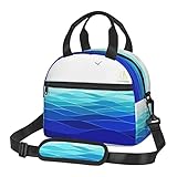 Pratique et portable ; la boîte à déjeuner réutilisable est livrée avec une bandoulière amovible et réglable qui la rend facile à transporter à la main ou bien attachée à votre sac à dos ou à côté d'une mallette. Design moderne et léger pratique pour être utilisé comme sac à déjeuner, sac isotherme, sac de pique-nique, sac divers ou sac de courses.