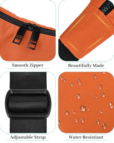 Image of Iioscre Medium Nylon Crossbody Crescent Bag for Women Men, 2 Zippers Crossbody Hobo Bag with Adjustable Strap & Inner Pockets
