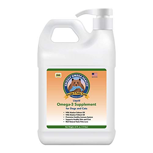 GRIZZLY PET PRODUCTS Omega Health for Dogs & Cats Wild Salmon Oil/Pollock Oil Omega-3 Blend