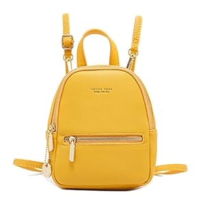 Katech Damen Rucksack, Damen Pu Leder Mini Rucksack Reisen Klein Rucksack, Kluge Wahl für Elegante Damen (Gelb)