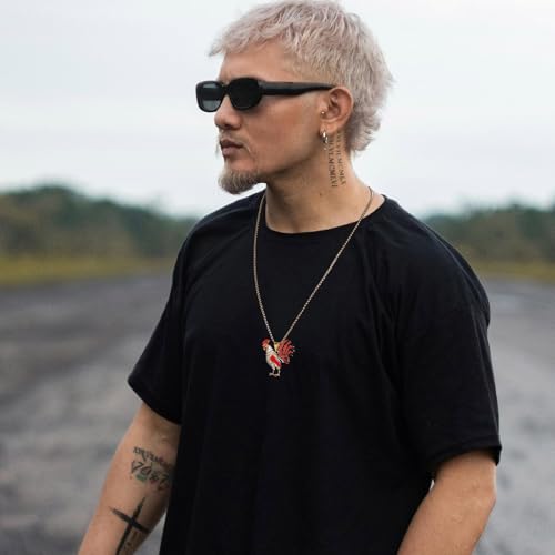 AsAlways 18K Gold Plated Cock Pendant Inlay CZ Vintage Hip Hop Rock Punk Totem Amulet Charm Rooster Necklace Gift Jewelry3