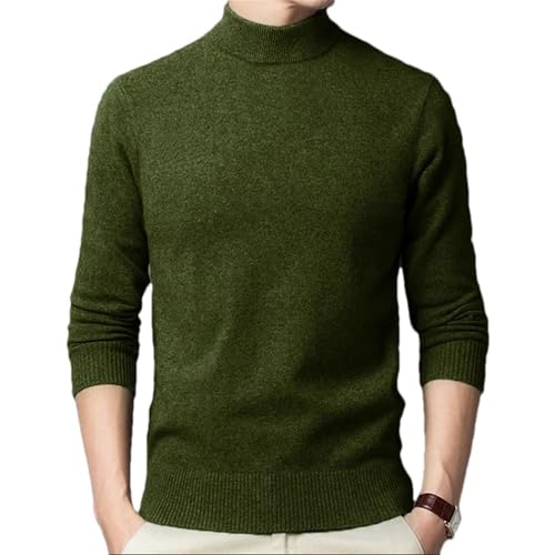 Men's Stand Collar Sweater Solid Color Pullover Knitted Casual Warm Soft Top