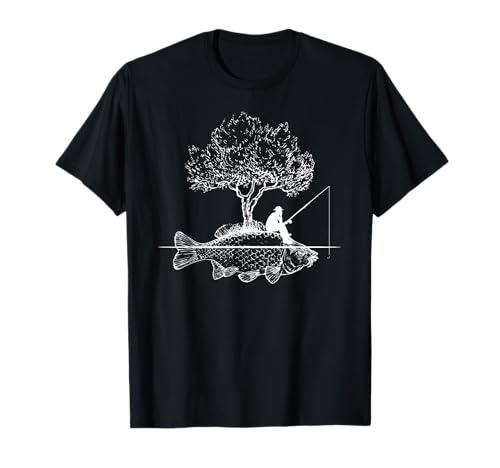 Angeln Fisch Island Kreative Kunst Angler Geschenk T-Shirt
