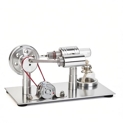 Moteur Stirling à air chaud, idée cadeau originale pour passionné de science et de physique
