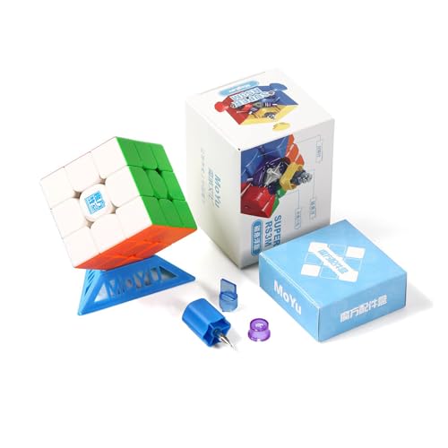 Cubo de Velocidad, Super RS3M 2022 3x3 Speed Cube Maglev Versión Cubo Puzzle Elasticidad Ajustable para Girar Suavemente Rápido Juguetes