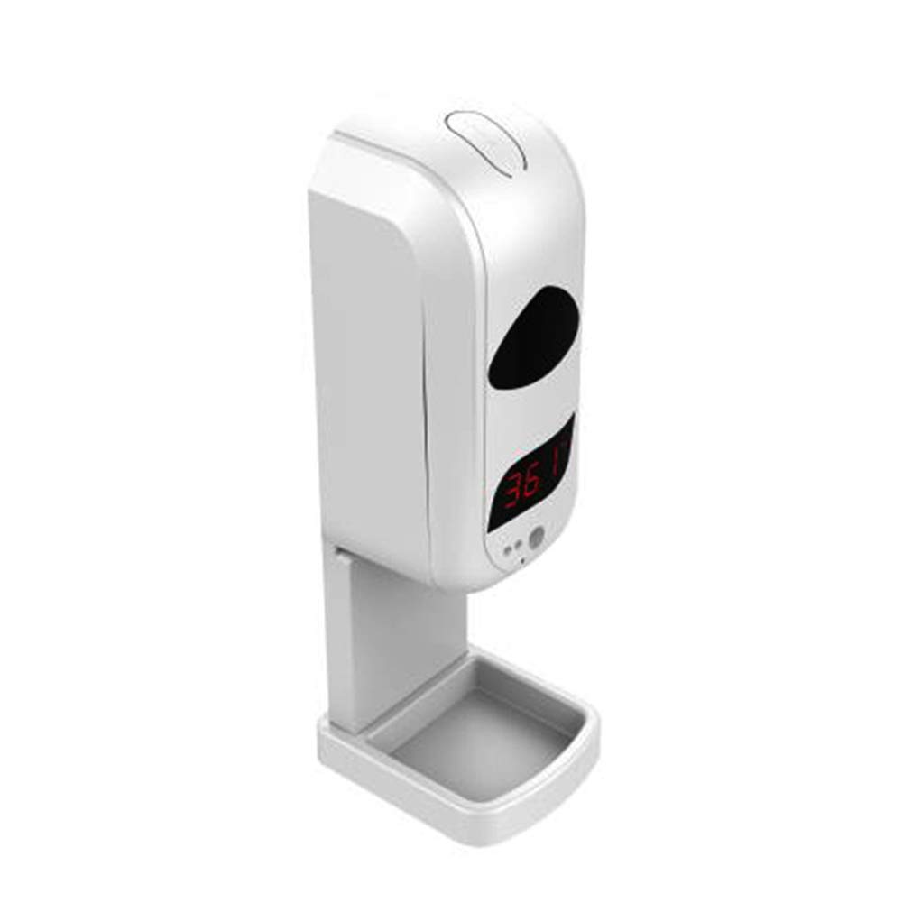 Termómetro Digital infrarrojo sin Contacto 2 en 1 con dispensador de desinfectante de Manos, Capacidad de 1200 ml, transmisión de Voz Inteligente, Dos Modos de Fuente de alimentación,Spray