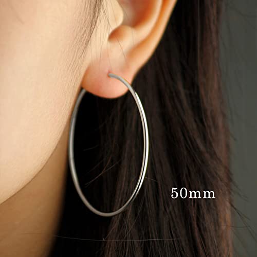 YL Hoop Earrings 925 Sterling Silver Polished Circle Earring 20-50 MM Hoops Diameter Jewelry for Women3