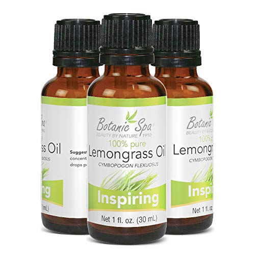 Botanic Spa Lemongrass Essential Oil - Beneficial Natural Essence - Promotes Aromatherapy Relaxation Delivers Refreshing Scent to Any Space