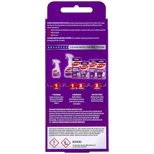Acana Hanging Moth Killer & Freshener, 8 Pack - Lavender Fragrance, Natural Oils - For Wardrobes - Protects Clothing & Bedding - Each Lasts 6 Months - Image 7
