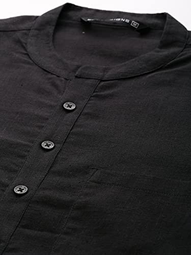 Pyjama Kurta noir homme d'exception et sa veste Nehru en coton - 3