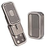 D.G.PLAYER Triple Fidget Slider, Magnetic Metal Fidget Toys Adults Anxiety EDC Cool Gadgets Sensory Toys for Relieve Stress, Tension, Anxiety Valentines Day Gifts for Kids (Silver-Grey)