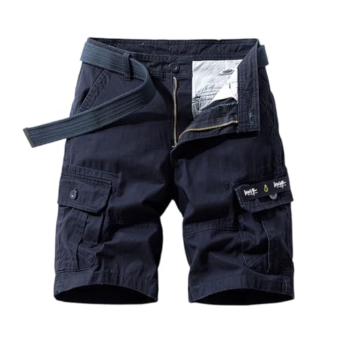 MOKBAY Pantalones 3/4 Hombre Montaña Pantalones Trabajo Cortos Bolsillos Piratas Cargo Shorts Mis Pedidos Realizados Azul Oscuro de Ropa Trabajo con Bolsillos Pantaloneta Hombre Azul Oscuro 3XL