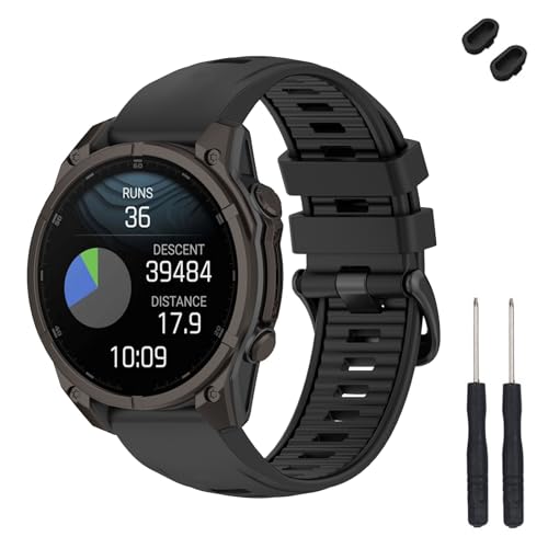 Bracelet de montre 20 mm élégant et robuste compatible Fenix 8 43 mm en silicone