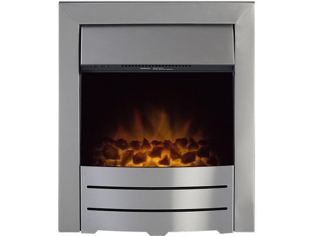 Adam Colorado Electric Fire - Brushed Steel - 2000W - Freestanding Fireplace