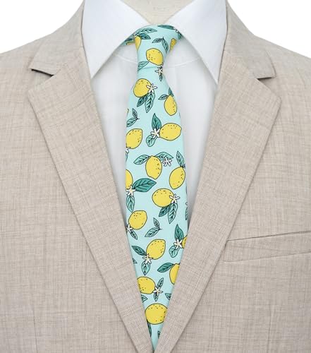 Image of BELLUNO Men's Cotton Floral Skinny Tie, 2.5 inch Width, with Gift Box