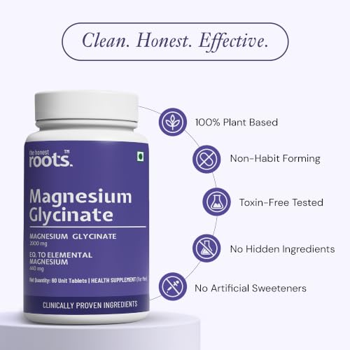 Image of Magnesium BisGlycinate Supplement 2000 mg | For Muscle Relaxation, Sleep Support and Nerve Health | 100% RDA For Men | Non-Habit Forming | High Absoprtion | 60 Tablets