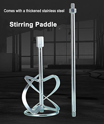 HUAYT Mörtelrührer, elektrisch, 1800 W, 220 V, Zementmischer mit 6 Geschwindigkeitsstufen, mit Rührwerkzeug mit Doppelgriff zum Mischen von Farbe, Mörtel, Gips, Spachtelmasse, Blau