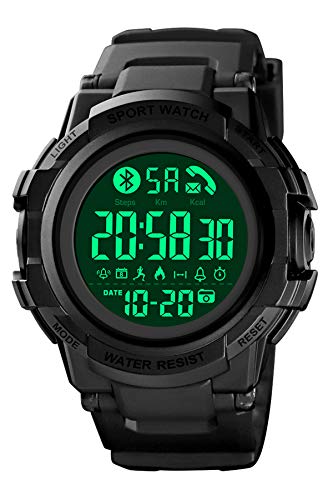 Herren Smartwatch Fitness Armband Sportuhr Digital Blutooth Schrittzähler Kalorienzähler Fernkamera Benachrichtigung Wecker EL-Licht Stoppuhr