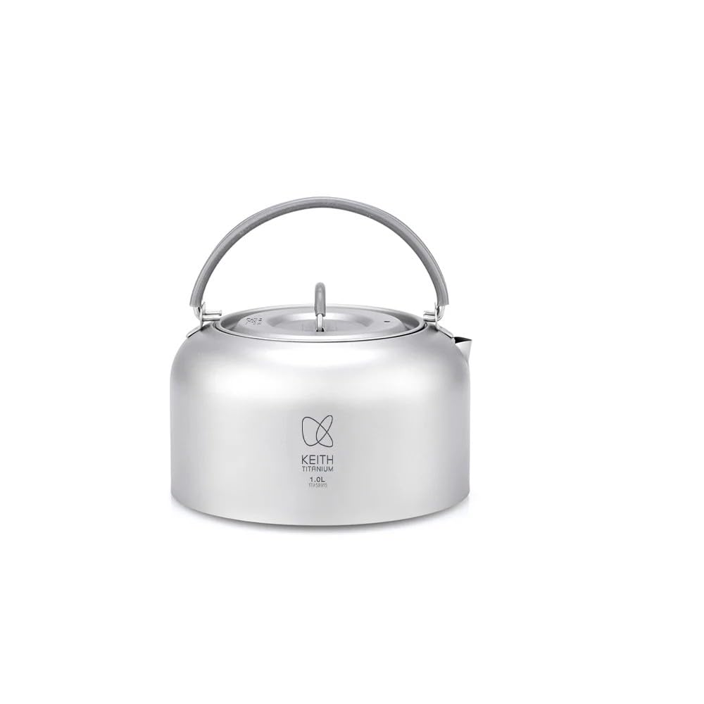 Keith Ti3901 Wasserkocher aus Titan, zum Wandern, Picknick, zum Aufhängen, 1 l, 130 g