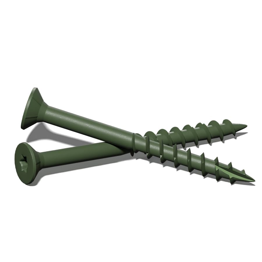 Image of Wood Screws 2 Inch, FIXLINK Deck Screws #8 x 2, 310 PCS, Epoxy Coated, T25 Star Bit Above 1500 Hour Salt Spray Coating Outdoor Decking Screws Excellent Rust Resistant for Wood Fence, Green