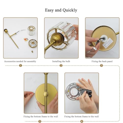 Lámparas de pared con mando a distancia aplique de pared recargable tres colores oro 5