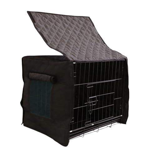 Dog Kennel Cover Insulated Waterproof Shade for Outdoor Winter Use Breathable Windproof Protection for Kennels Crates and Cages Ideal for Patio Backyard Camping or Home Puppy Shelter