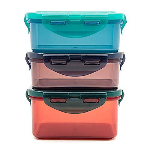 LocknLock Eco Food Storage Container Set of 3 with Lids - Rectangular Container Set 470ml / 2 x 350ml, Airtight, Watertight, BPA Free & Dishwasher Safe